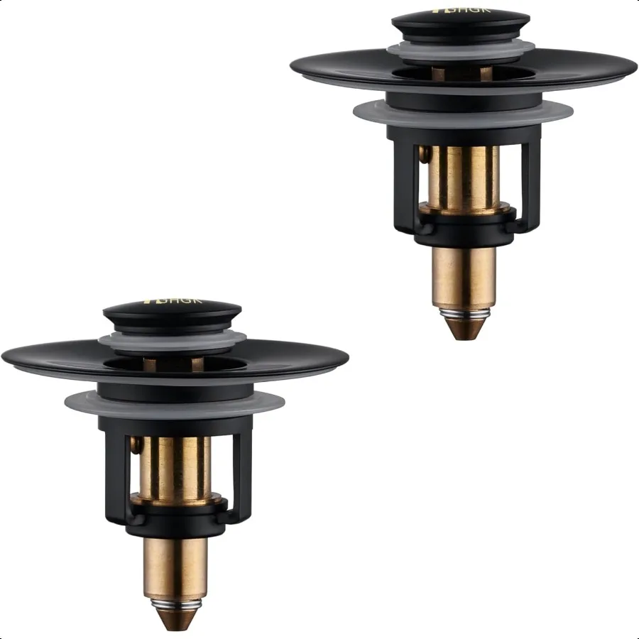 Универсальная пробка для раковины в ванной комнате, комплект из 2 шт., матовая черная всплывающая сливная пробка для сливных отверстий для раковины 1,061,65 против засорения, ванная комната Si