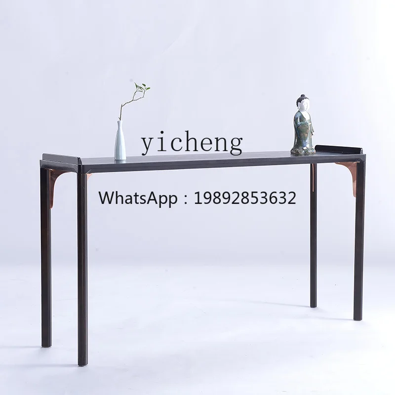 

New Chinese entrance counter Zen solid wood partition living room entrance hall decorative strip desk