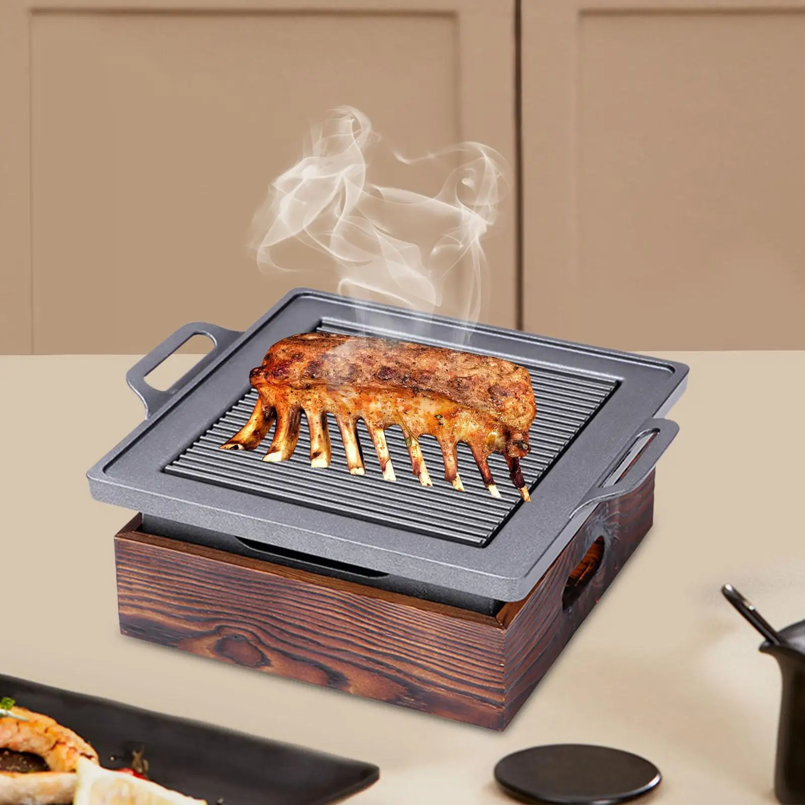 

Korean BBQ Grill Multifunctional Outdoor Grilling Pan for Home Travel Picnic