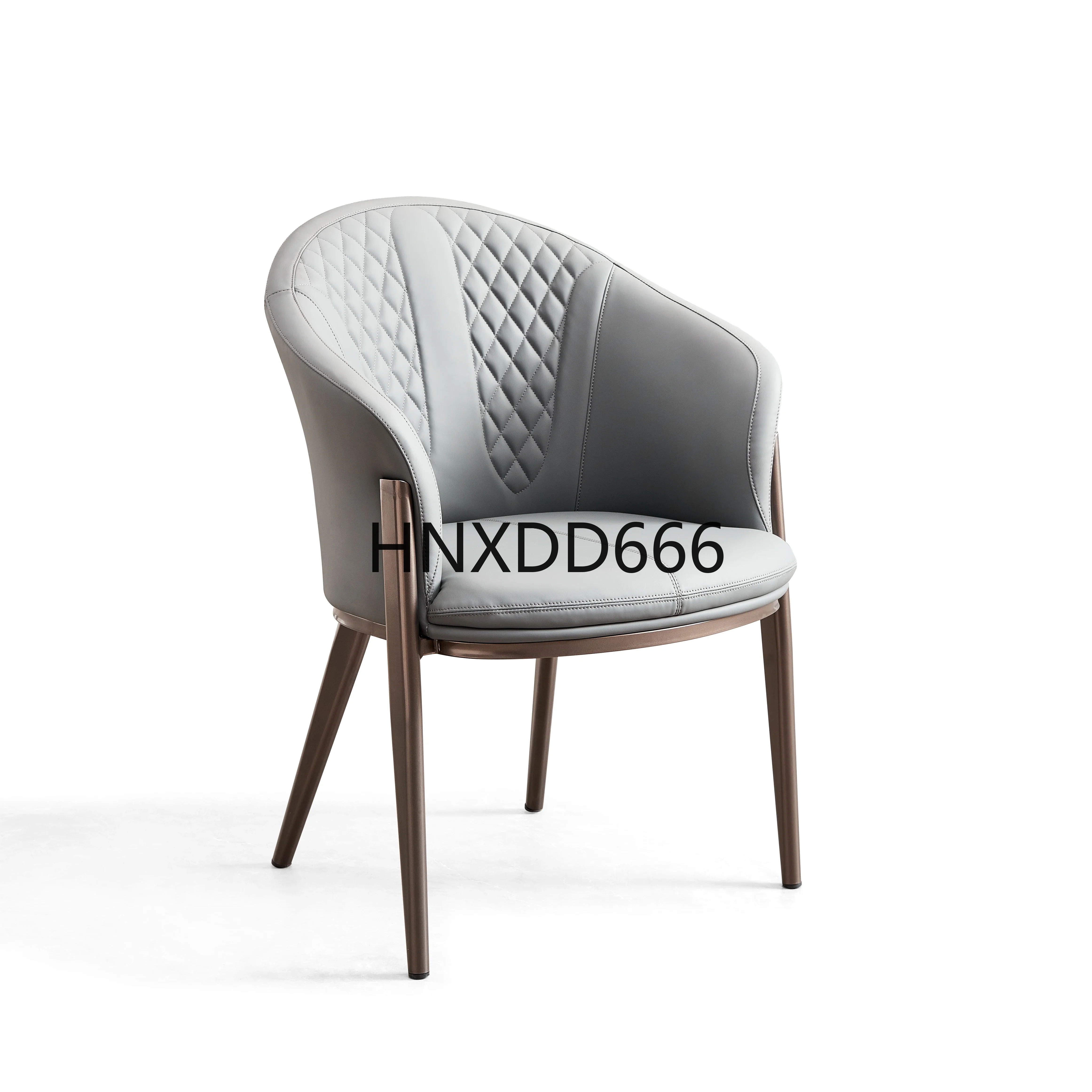 Italian Minimalist Hotel Restaurant Modern Light Luxury Faux Leather Designer Carbon Steel Tripod Back Dining Chair