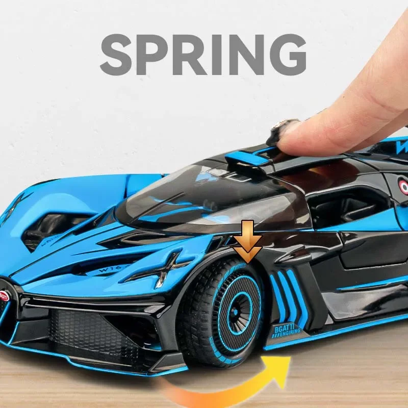 1:24 Bugatti Bolide Supercar Alloy Model Car Toy Diecasts Metal Casting Sound and Light Car Toys For Children Vehicle