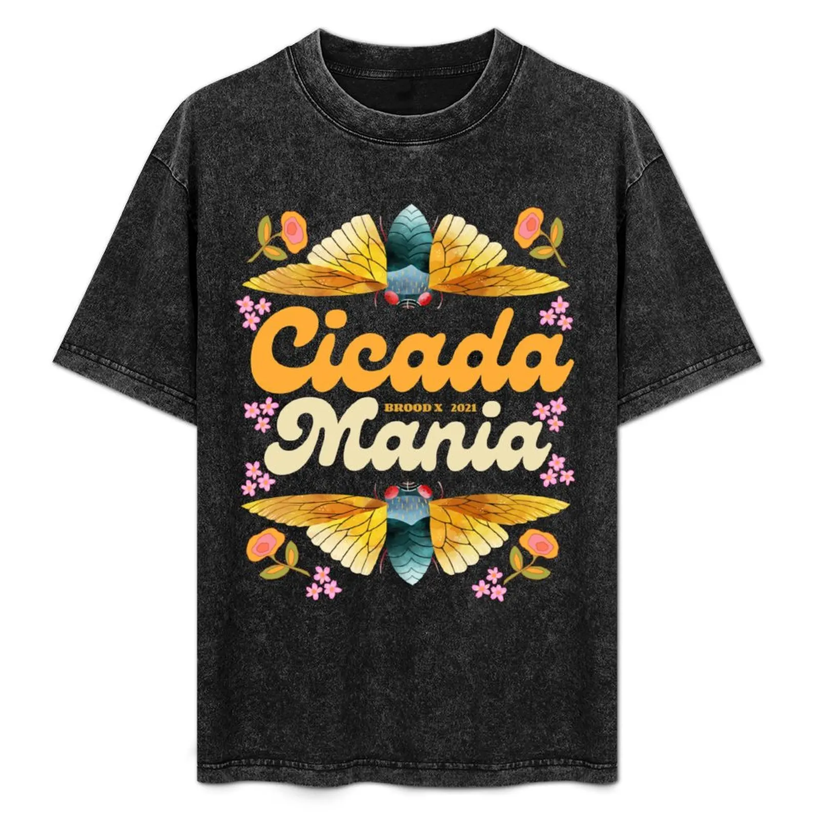 

Cicada Mania Brood X 2021 Floral Flower T-Shirt aesthetic clothes customs cute tops mens graphic t-shirts