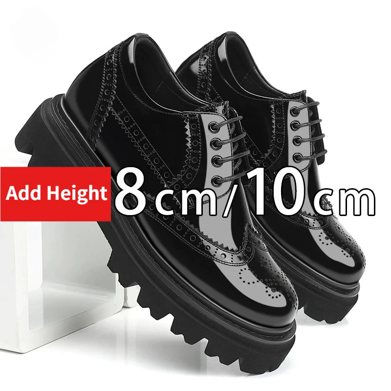 European Fashion Business Dress Men Leather Shoes Lace Up Retro Brogue Carving Oxford Shoes Male Wedding