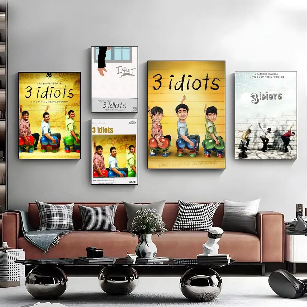 Famous Movie 3 Idiots Poster Modern Minimalist Wall Art Prints for Bedroom Living Room Aesthetic Contemporary Decor Gift