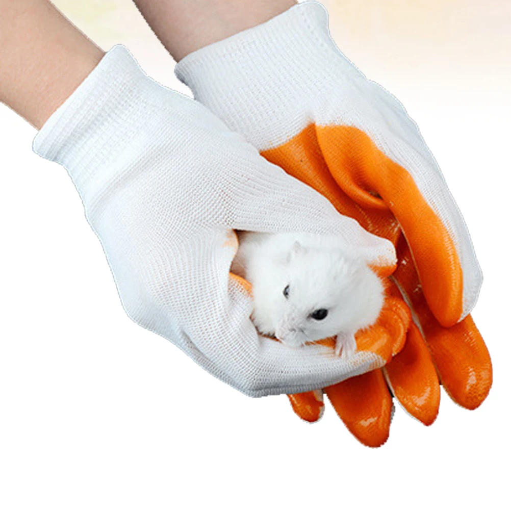

1Pair Anti-Bite Gloves Animal Handling Protection Thickened Rubber Breathable for Small Pets Hamster Squirrel Scratch Resistant
