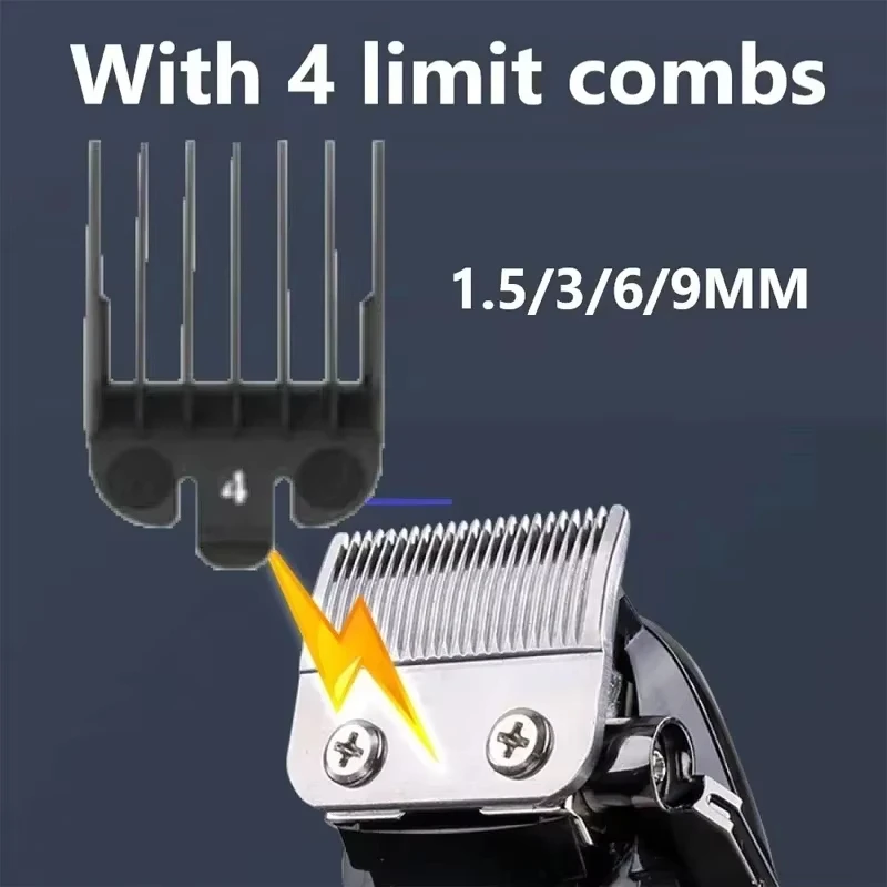 Kemei KM-PG1990A ماكينة قص الشعر القابلة لإعادة الشحن ماكينة تشذيب الشعر الكهربائية اللاسلكية الاحترافية للرجال ماكينة قص الشعر