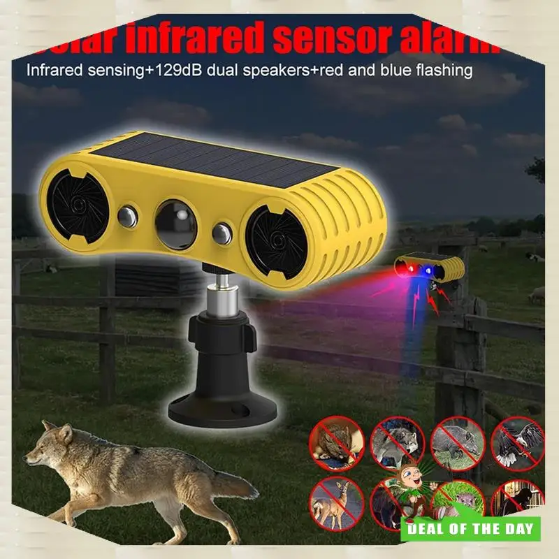 24-Hour Delivery Solar Motion Sensor Alarm, Outdoor Warning Light,13 Sounds Security Alert System Animal Repeller For Farm Yard