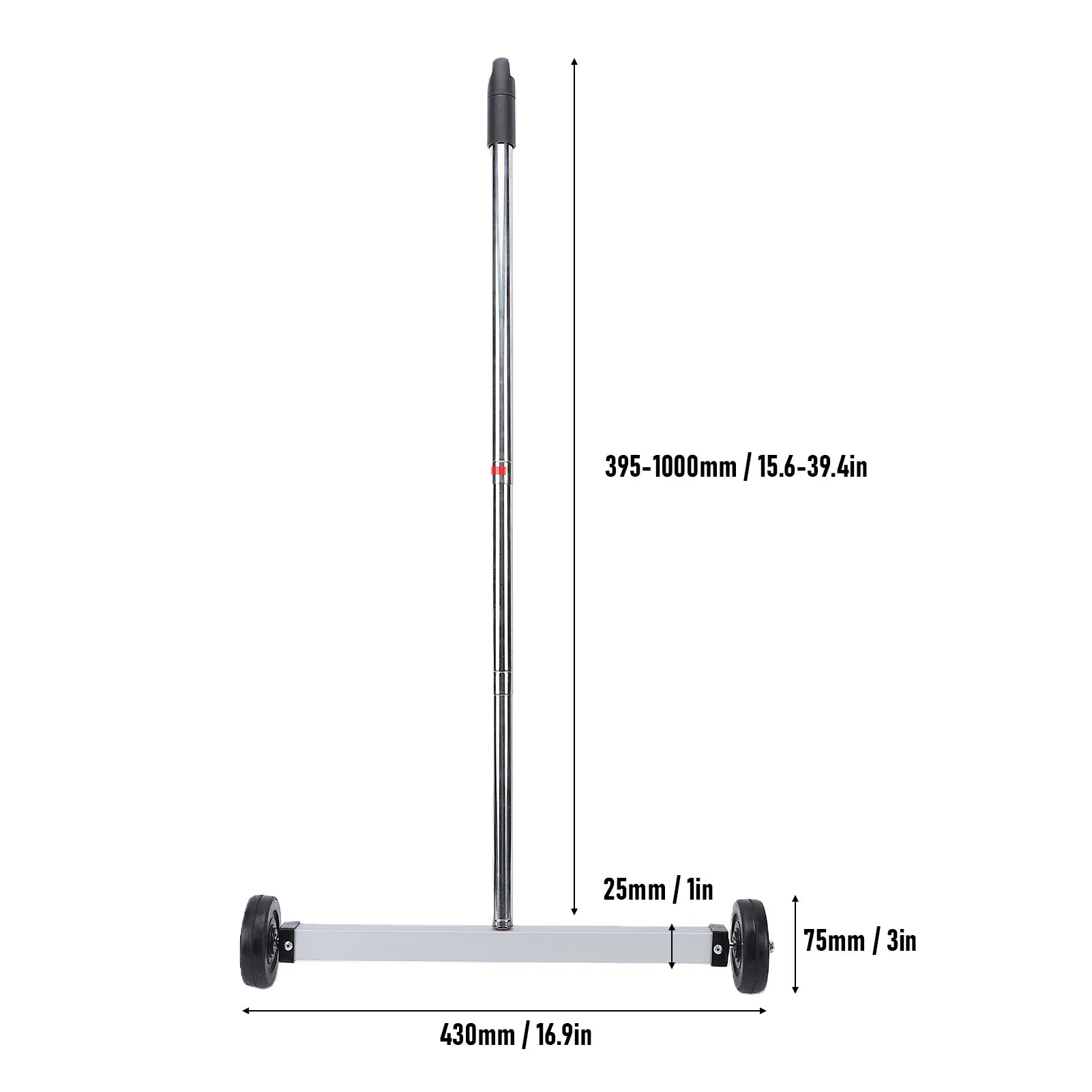 17 Inch Handheld Magnet Sweeper with Wheels Rolling Screw Parts Pickup Tool for Workshop Home Garage Magnet Sweeper for Workshop