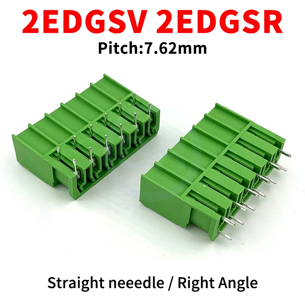 (5 Pcs) KF 2EDGSV 2EDGSR 7.62mm High Power Plug-in PCB Terminal Block Socket 15EDGSV 15EDGSR - 7.62 Straight Pin / Right Angle