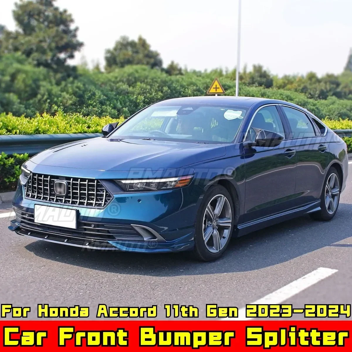 

For Honda Accord 11th Gen 2023-2024 Body Kit Front Bumper Splitter Carbon Fiber Look Sport Style Bumper Guard Car Accessories