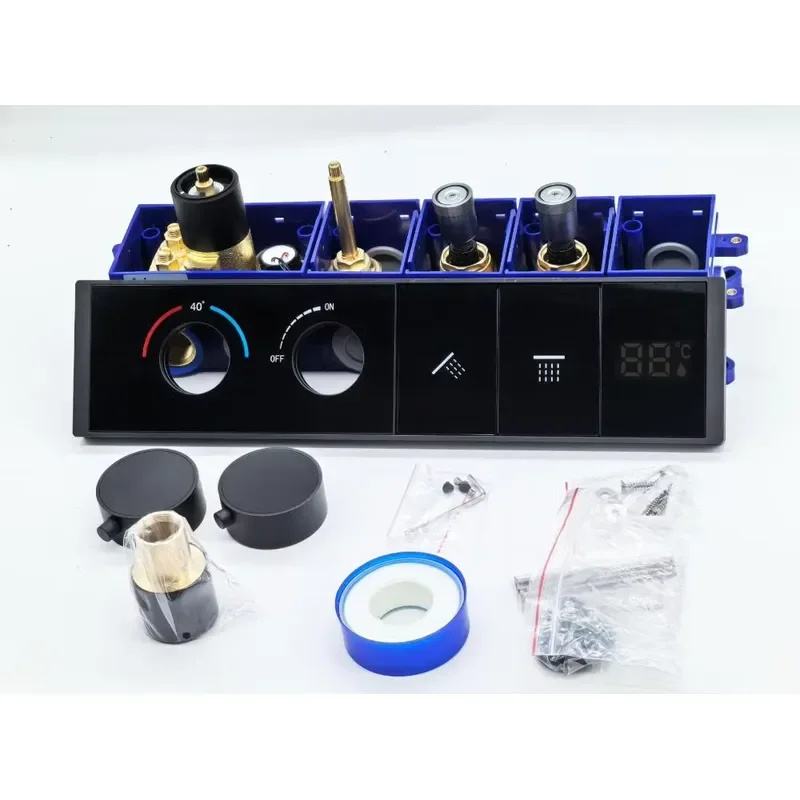 2 3 4 Way Multi-Function Thermostatic Massage Mixer Shower Control Valve Dual Gray Brass Diverter Wall Mount Hotels
