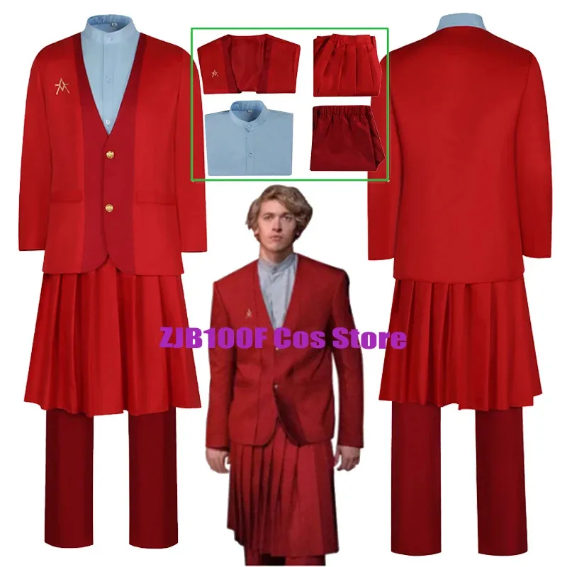 ss13Game Anime Hunger Coriolanus Snow Cosplay Red Uniform Jacket Pants Vest Suit Outfits Halloween Party Role Play cloth