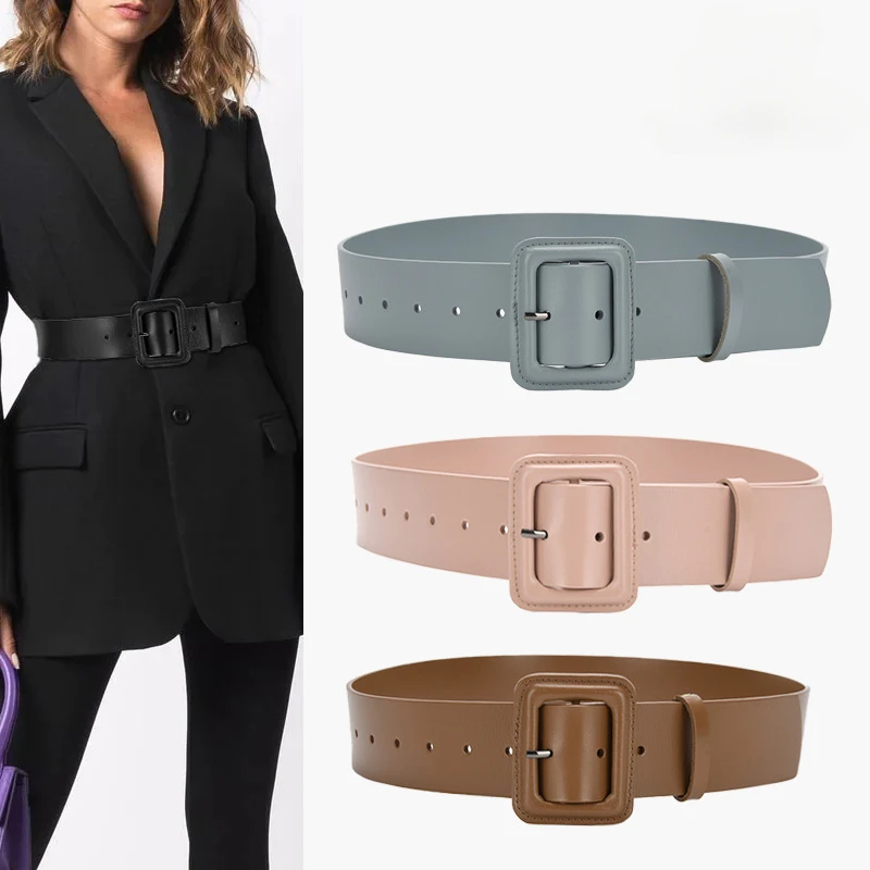 

2024 New Luxury Belt Female Designer Belts for Women Dresses Wide Stretch Elastic Ceinture Femme Big Waistband Office 365