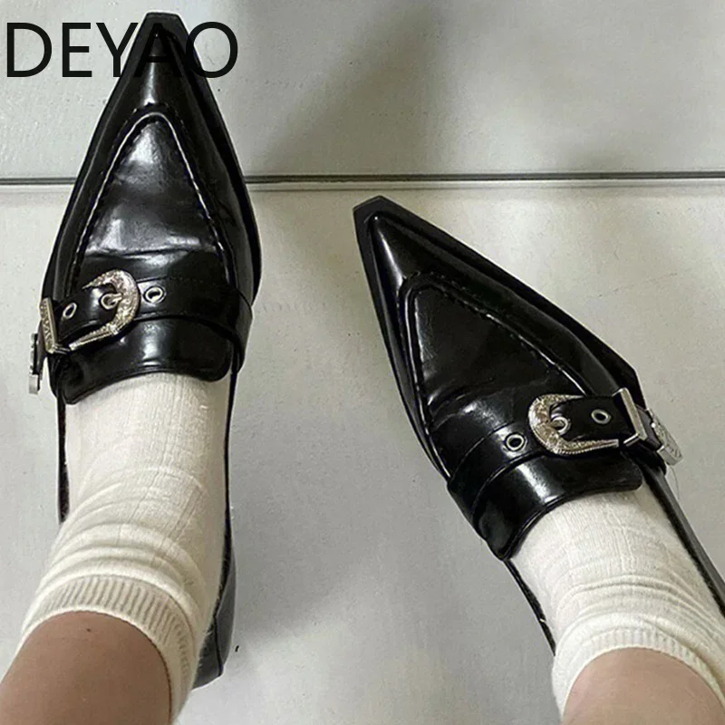 2024 Spring New Women Pumps Shoes Fashion Shallow Ladies Shallow Slip On Single Shoes Female Elegant Thick Heel Footwear