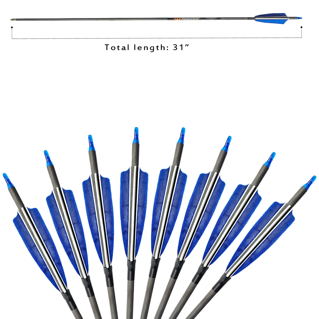 6/12 stücke 30in Reinem Kohlenstoff Pfeile ID 6,2 MM Spine 250/300/350/400/500/600/700/800 4in Türkei Feder Bogenschießen Bogen Jagd Schießen