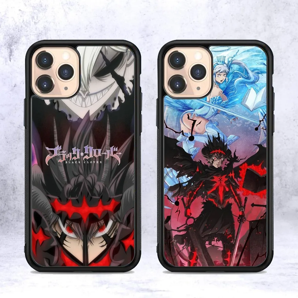 Black Clover Phone Case Silicone PC+TPU For For iPhone  11 12 13 14 15 16 Plus Pro Max Cover