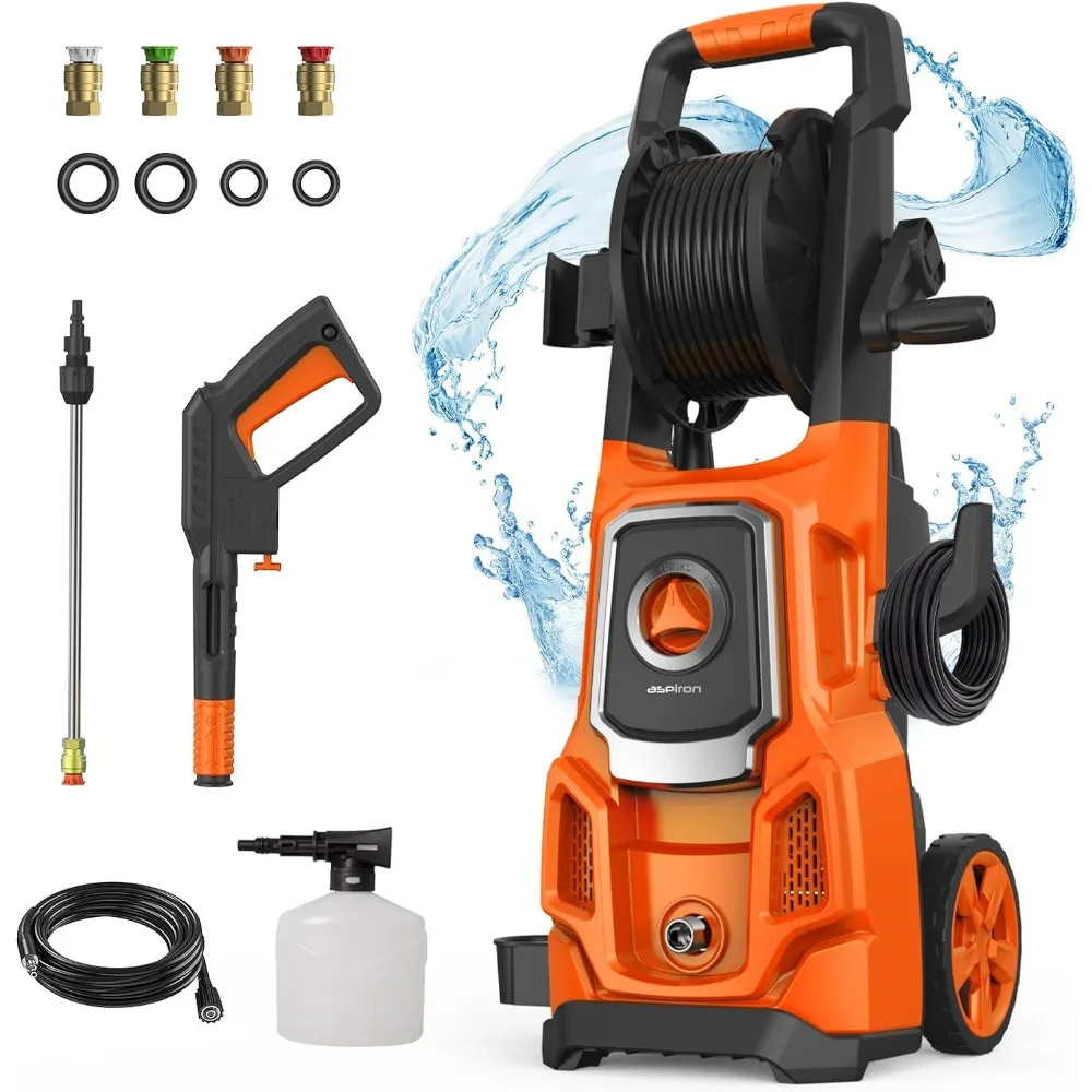 

2024 New Pressure Washer, 3800 Max PSI Electric Pressure Washer, 1800W 2.6 GPM Power Washer Machine with Hose Reel