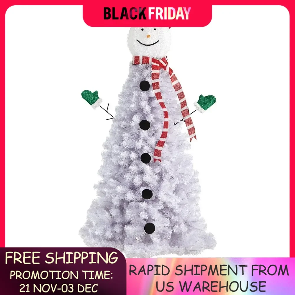 6.5ft. Snowman Artificial Christmas Tree with 804 Bendable Branches