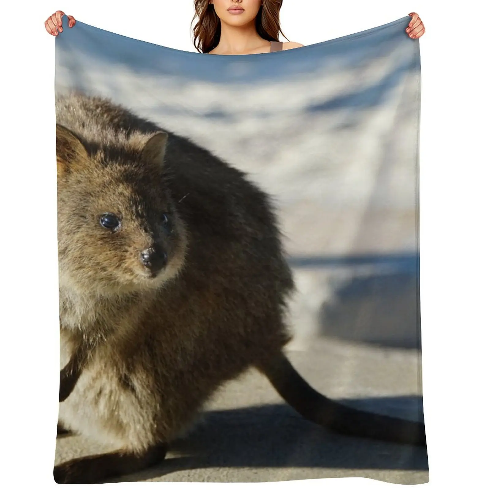 

Rottnest Quokka Throw Blanket Designers Bed linens Large Thin Blankets