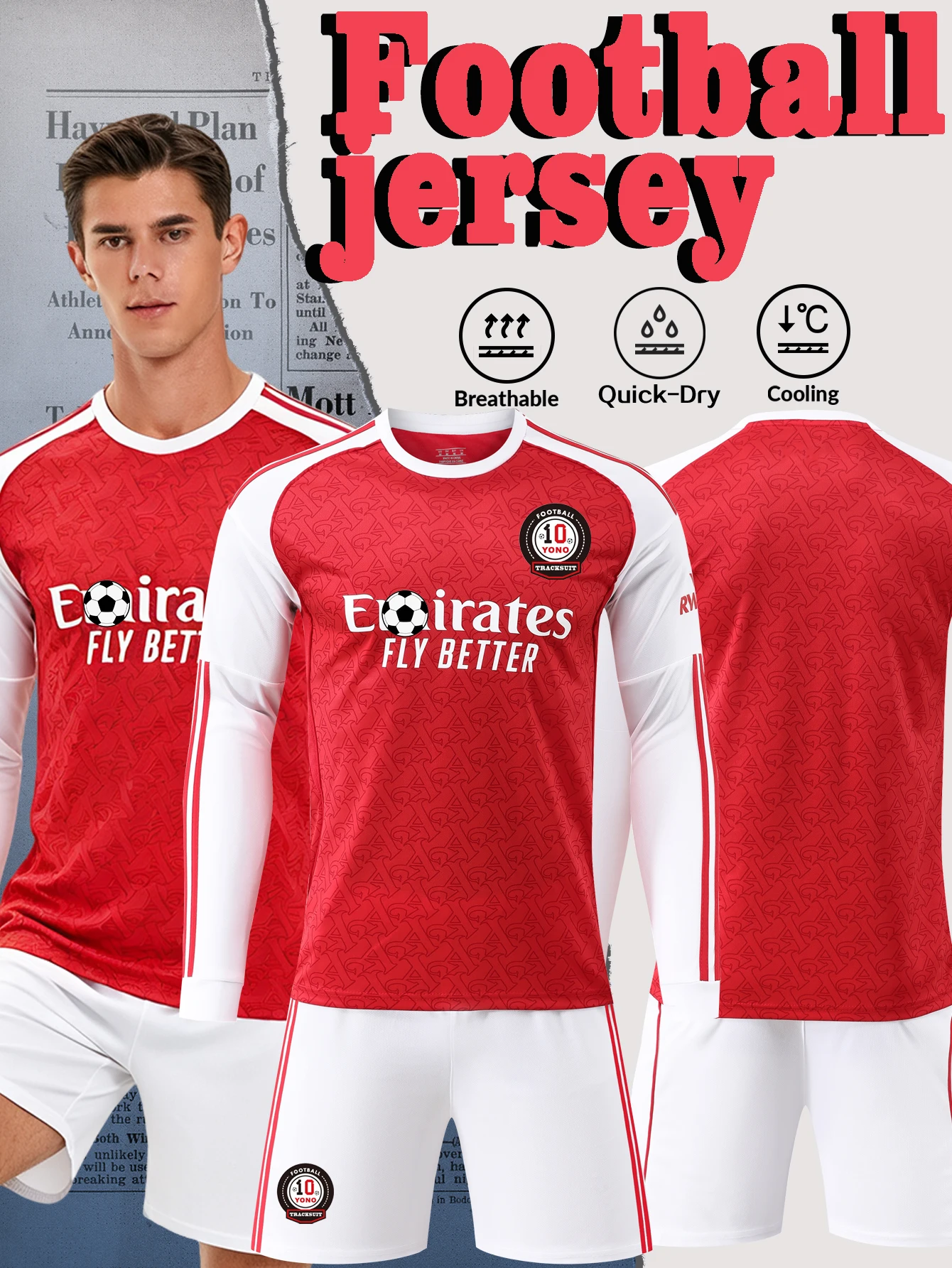 High-quality Breathable T-shirt and Shorts Football Set