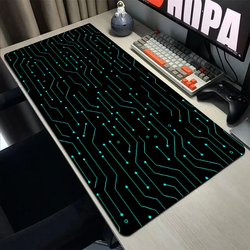 Circuit Board Line Pad Gaming Keyboard Gaming Accessories Computer Extended Pad Mat 900x400 Table Cushion Desk Mat Office Mat