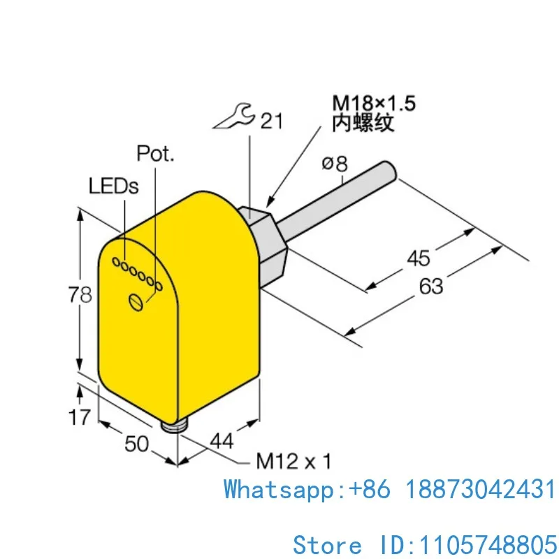 Economical thermal conductivity liquid flow switch PLSX-18MN-AP6D-SC PLSX-1/2G-AP6D-SC