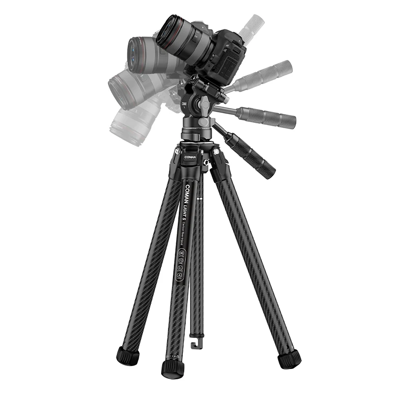 

Light S High Quality Compact Carbon Fiber Professional DSLR Video Camera Tripod
