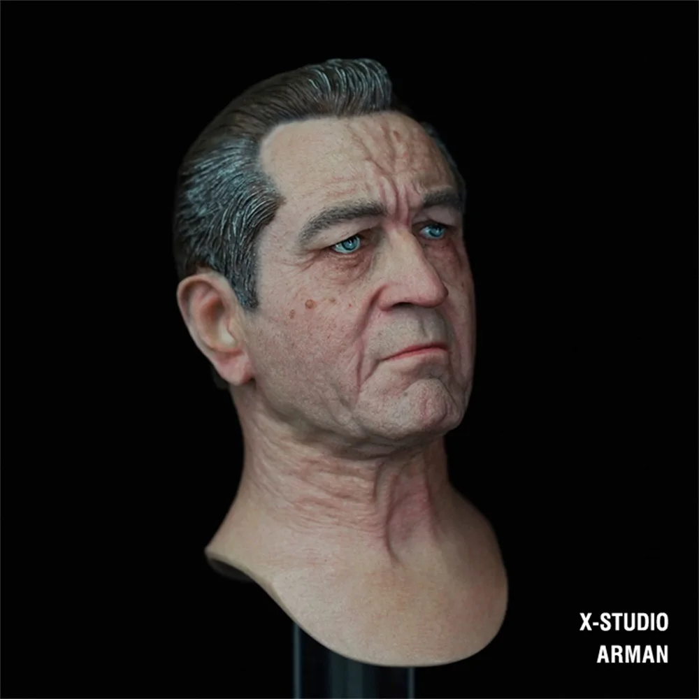 For Sale 1/6th Hand Painted Robert De Niro I Heard You Paint Houses Male Head Sculpture Carving for 12'' PH TBL Action Figure