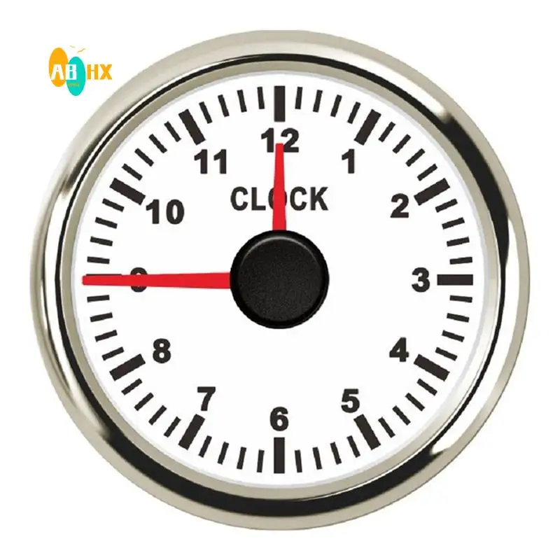 

ABHX-0-12 Hours Meters 2 Inch 52Mm Clock Gauges With Red Backlight Instrument Show Clock Meters For Car Boat Yacht RV 9-32V