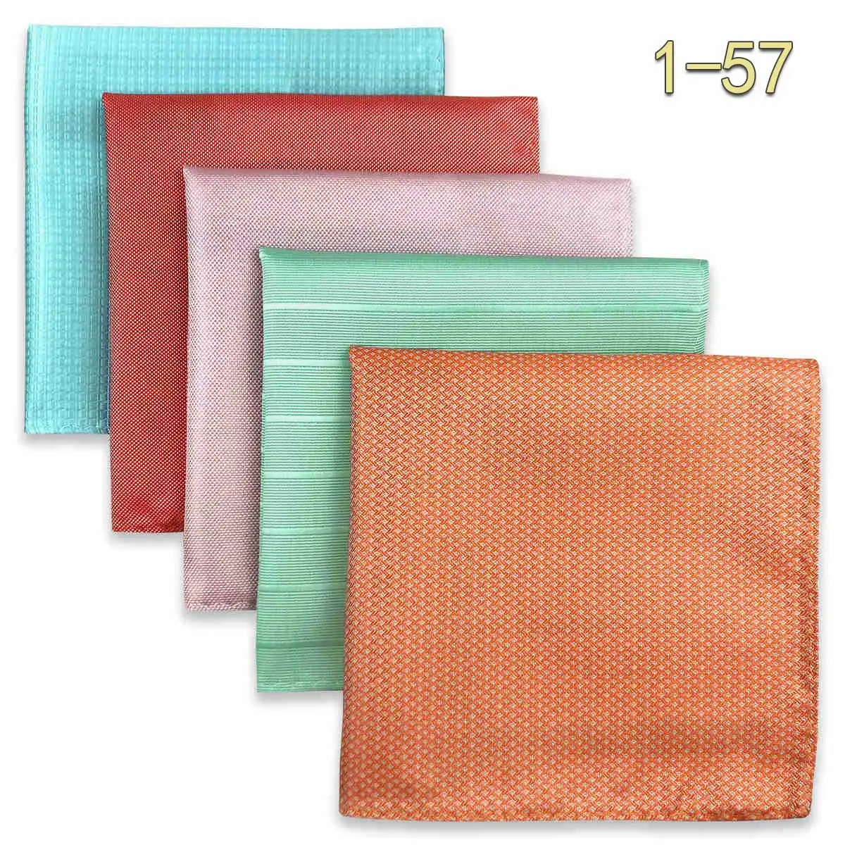 5 Pack Set Men's Pocket Square Handkerchief, Assorted Designs