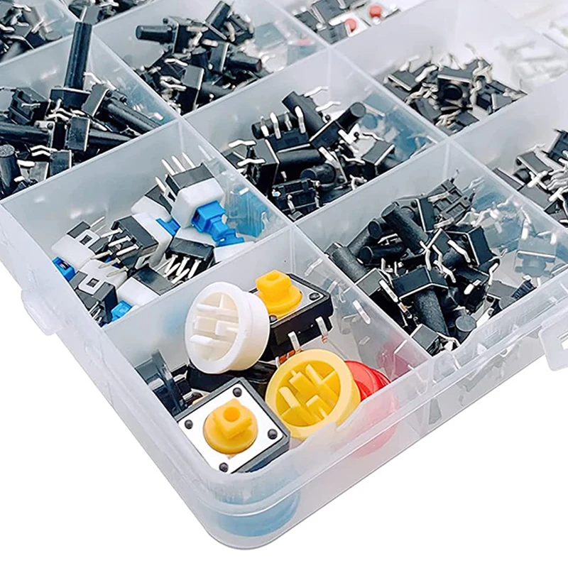 460 stks 24 Waarden Tactile Drukknop SMD Micro Momentary Tact Switch Assortiment Kit voor Auto Afstandsbediening met doos
