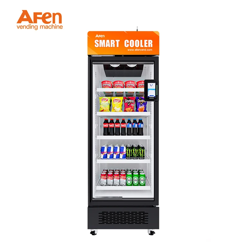 24/7 AI Smart Fridge Vision Vending Machine for Snack and Beverage Retail Solution 510L 0 Degree Monitor Retail Kiosk Pro