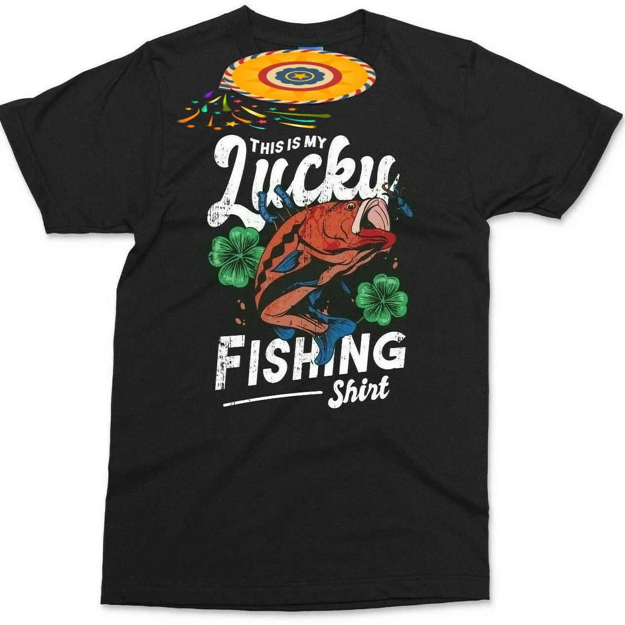My Lucky Recreational Fishing T-Shirt Fun Gift T-shirt for Fisherman Dad Grandpa Carp Fish T Shirt. New 100% Cotton Casual Top