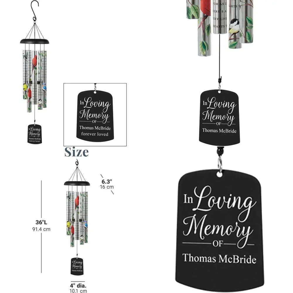 

custom engraved memorial wind chime - poetic tribute for cherished memories