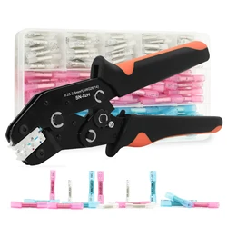 SN-02H Wire Crimping Tool Kit For Heat Shrink Connectors 130PCS BHT Heat Shrink Butt Termianls Electrical Crimping Tool AWG26-14