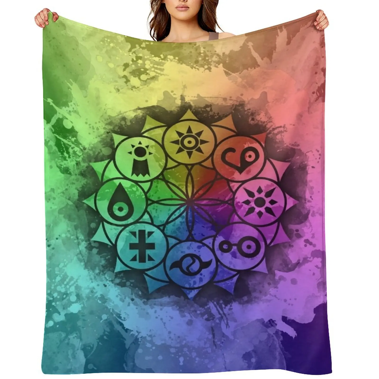 

Digimon Mandala Paint Throw Blanket christmas gifts Vintage Sleeping Bag christmas decoration Blankets