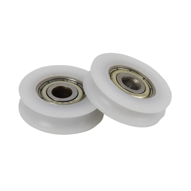 5*24*7mm U-Groove Pulley Wheels with Bearings, Plastic Coated Guide Rollers Furniture Caster for Sliding Door Window Track