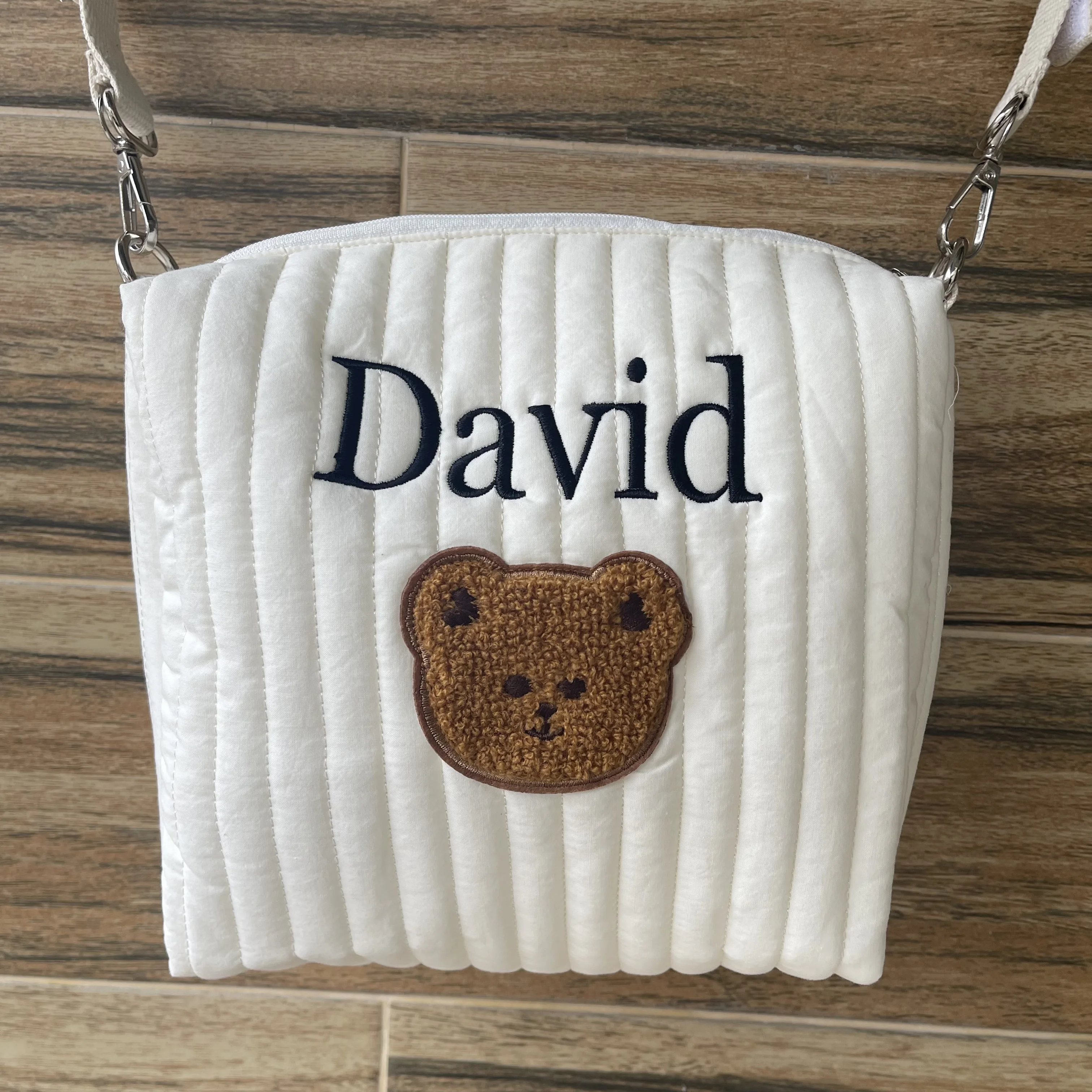 

Baby Carriage Hanging Bag Personalized Name Multifunctional Outdoor Baby Bear Mommy Bag Customized Baby Stroller Storage Bags