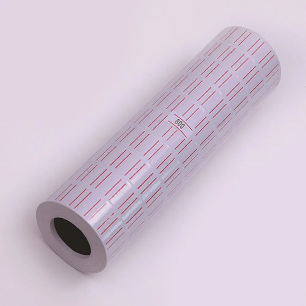 10 Rolls Price Tag Paper Lines Supermarket Adhesive Code Sticker Labels Suitable for Single Row Price Labeller