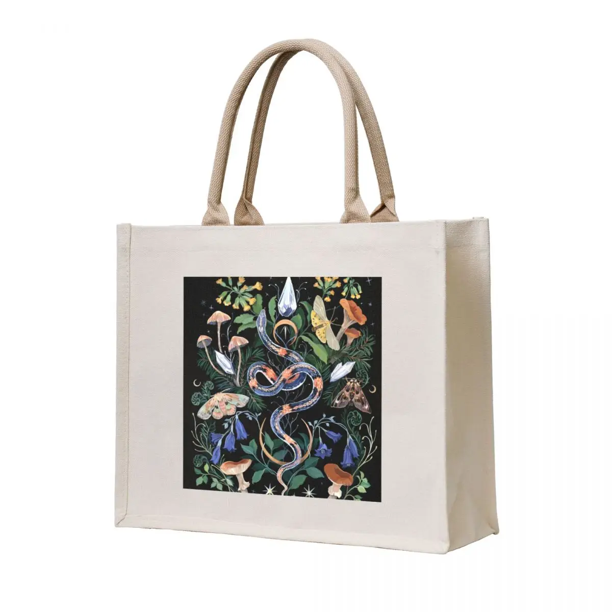 

Mushrooms Snake Crystals Tote Bag shopper bags for women sacs de shopping Beach bag