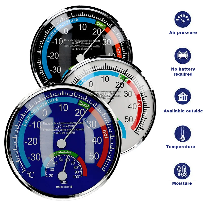 Mini Thermometer Hygrometer Scale Temperature Gauge Celsius Household Thermometers Weather Station for Greenhouse Garden Cellar