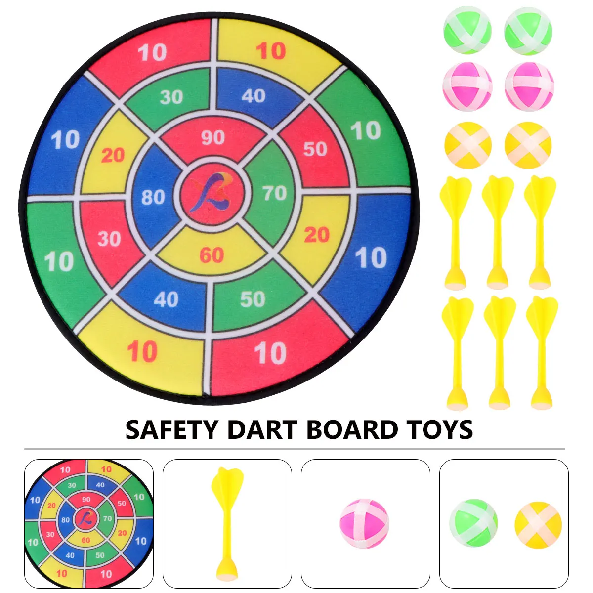 6 قطعة 1 مجموعة ألعاب لوحة الأمان ممارسة لعبة الكرة اللزجة الدعامة التفاعلية لوازم ألعاب الحفلات (30 سنتيمتر ، كرة لزجة و)