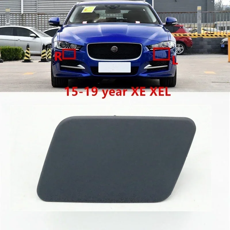 Cafoucs Car Front Bumper Headlight Washer Nozzle Cover Cap Unpainted Color For Jaguar XF XFL XJL XE XEL F-PACE