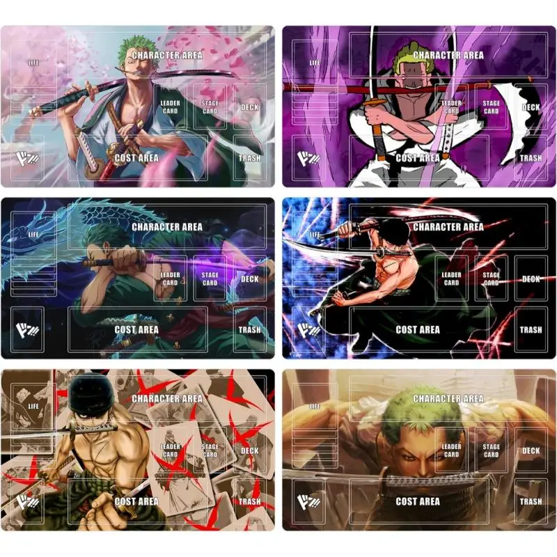 One Piece Card Pad Roronoa Zoro Series Opcg Diy Rubber Single Player Battle Mat Anime Game Action Toy Figures Gifts for Friends