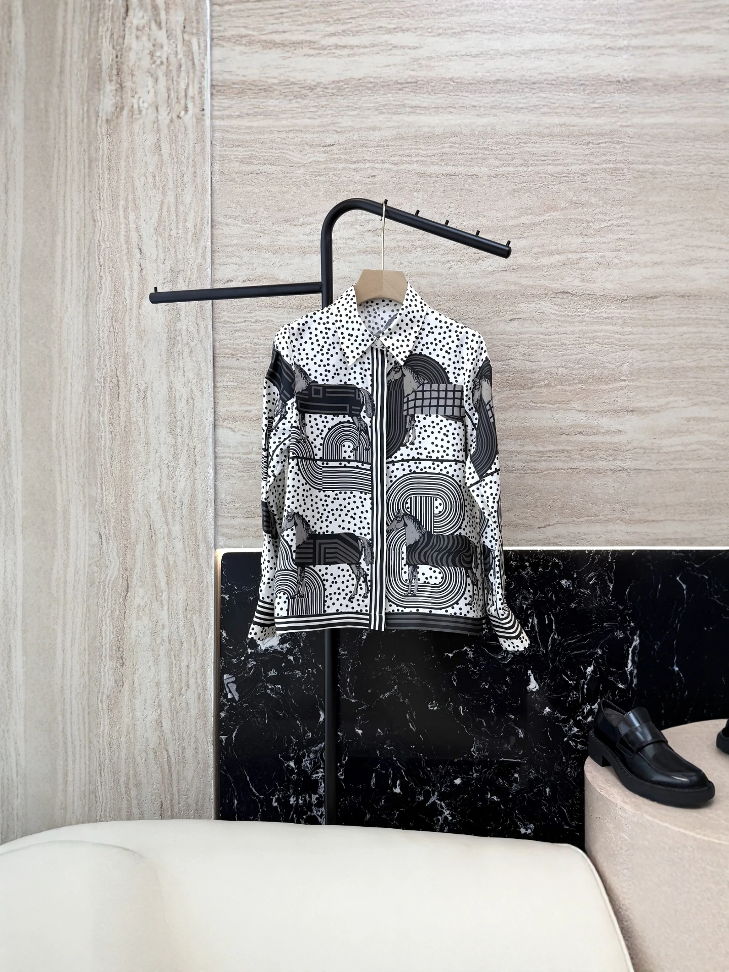 

Оригинальная шелковая рубашка Quali Silk для женщин, с длинным рукавом, отложным воротником, принтованным узором, повседневная, удобная, дышащая, в китайском стиле.