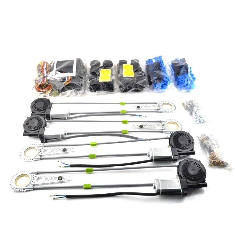 4 Doors Power Window Conversion Kit Auto Electric Power Lift Regulator/Switches Power Window Kit