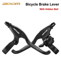 ZOOM Bike Brake Lever with Hidden Bell Aluminum Alloy MTB Mountain Bicycle Mechanism Disc Brake Handle Lever Left & Right