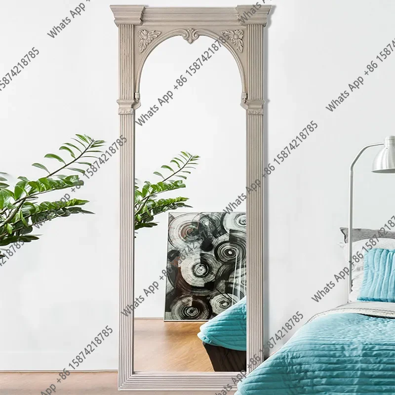 40X European Carved Full-length Mirror American Cloakroom Full-body Mirror Creative Wall-mounted Decorative Mirror Customization