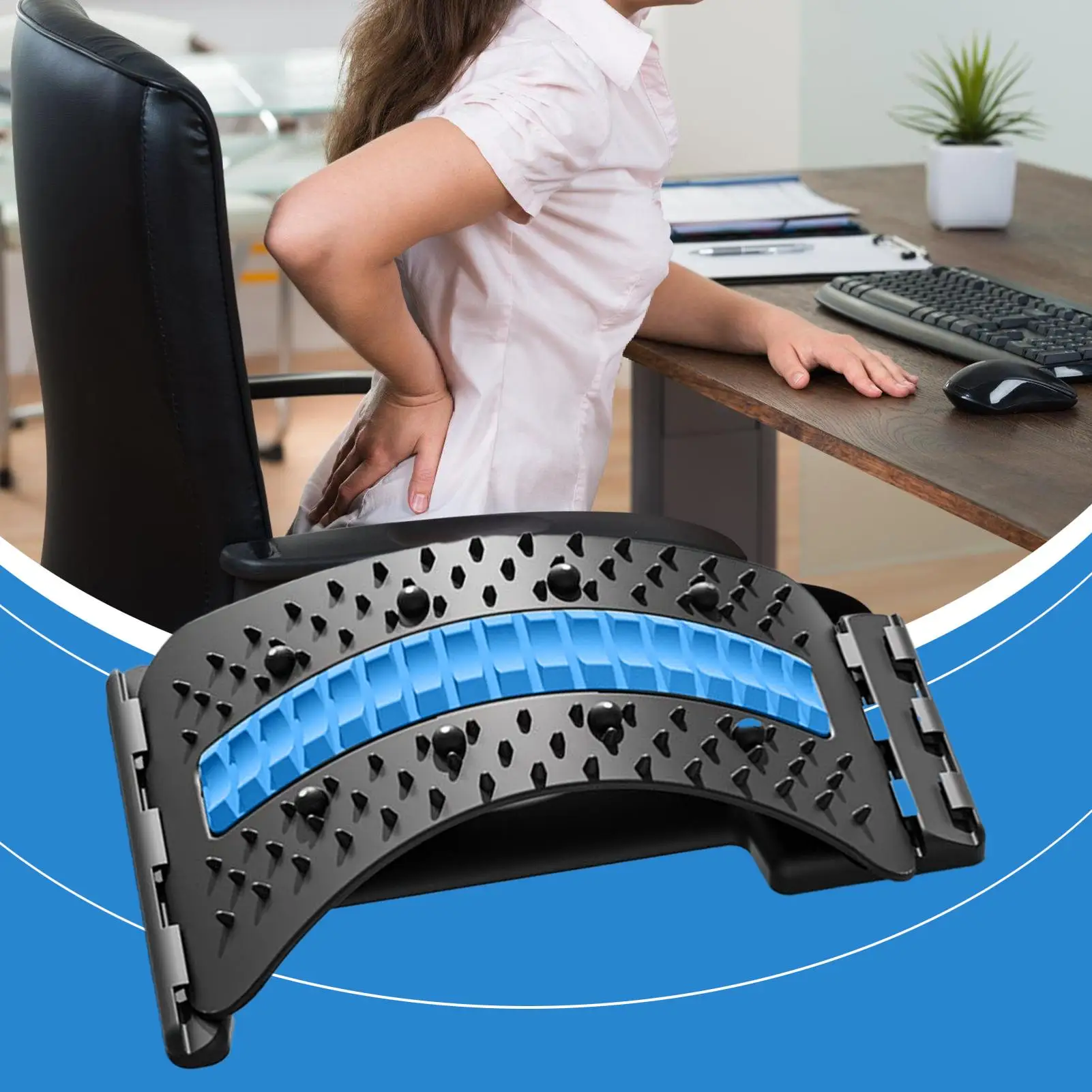 

Носилки для спины, многоуровневая регулируемая доска для крекера спины, нижняя верхняя подушка для поддержки поясничного отдела позвоночника, массажное устройство для растяжки талии