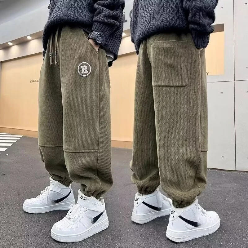 

Korean High Street Hip-hop Sports Pants Autumn High Quality Children's Clothing 2025 New Boy Sweatpants Children Casual Pants